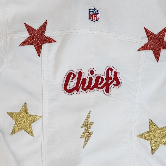 White KC Chiefs Jean Jacket - Picture 5 of 5